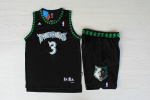 Maillot De Basket Minnesota Timberwolves Vintage Engrener Noir Survetement